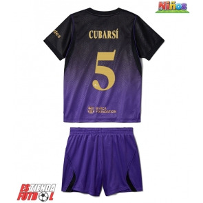 Barcelona Pau Cubarsi #5 Segunda Equipación Niños 2026-27 Manga Corta (+ Pantalones cortos)